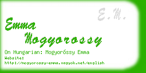 emma mogyorossy business card