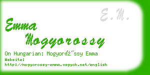 emma mogyorossy business card